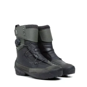 TCX Infinity 3 WP – Bottes moto imperméables homme ultra résistantes – Noir / Vert militaire