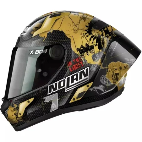 NOLAN X-804 RS ULTRA CARBON CHECA GOLD 25