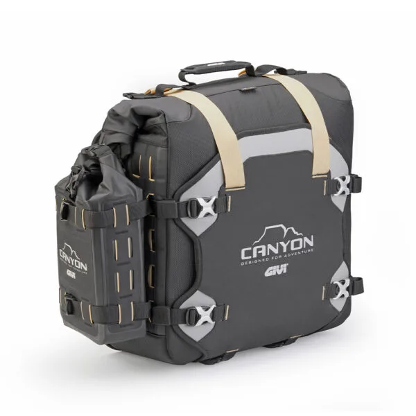 GIVI GRT709B CANYON PAIRE DE SACOCHES CAVALIÈRES IMPERMÉABLES AVEC SYSTÈME D’ACCROCHAGE UNIFIT, 35+35 L