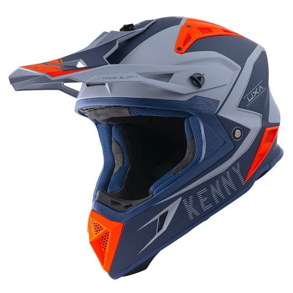 Casque motocross Kenny Titanium Graphic Navy Orange